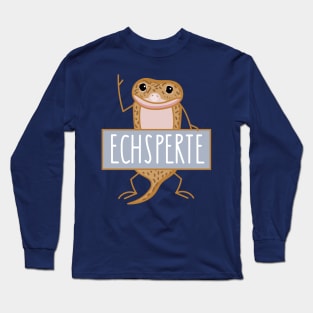 Funny lizard as an expert (b) Long Sleeve T-Shirt